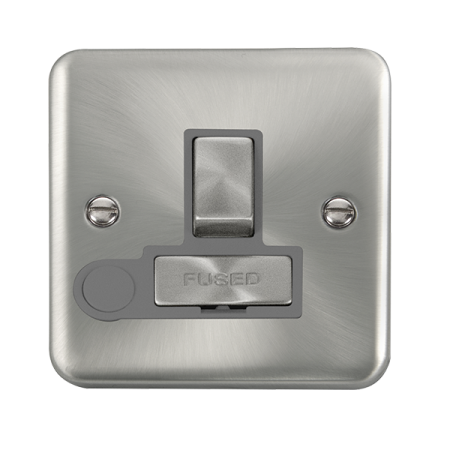 Click Deco Plus Satin Chrome Switched Fused Spur & Flex Outlet | DPSC551GY