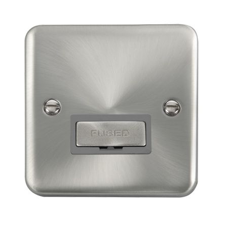 Click Deco Plus Satin Chrome Unswitched Fused Spur Grey Insert | DPSC750GY