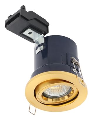 Electralite Yate IP20 Adjustable GU10 Fire Rated Downlight Satin Brass | ELA-27466-SBRS