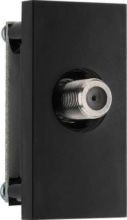 BG EMNSSATB Black 1 Module Euro Module Unscreened Female Satellite Outlet
