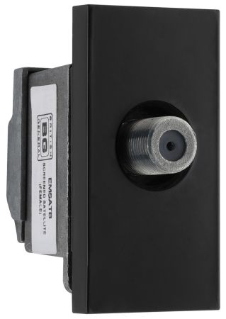 BG EMSATB Black 1 Module Euro Module Screened Female Satellite Outlet
