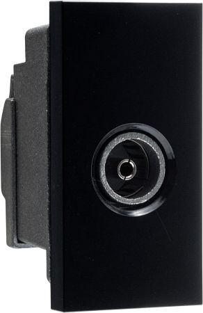 BG EMTVFB Black 1 Module Euro Module IEC Screened Female Return Coaxial Outlet