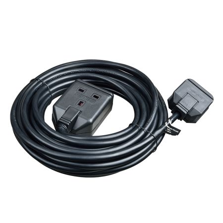 Masterplug Permaplug 1 Socket Heavy Duty 10M Extension Lead Black | EXS13110B