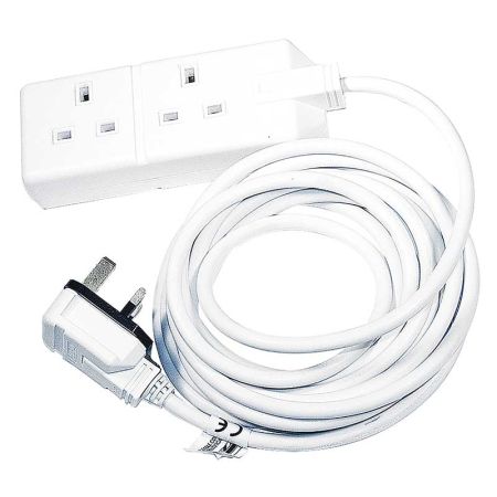 Masterplug Permaplug 2 Socket Heavy Duty 4M Extension Lead White | EXS1324W