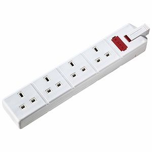 Masterplug Permaplug 4 Socket Heavy Duty 2M Extension Lead White | EXS1342W