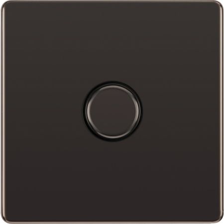 BG Nexus Flatplate Screwless Black Nickel Single 1 Gang 2 Way Light Switch | FBN12