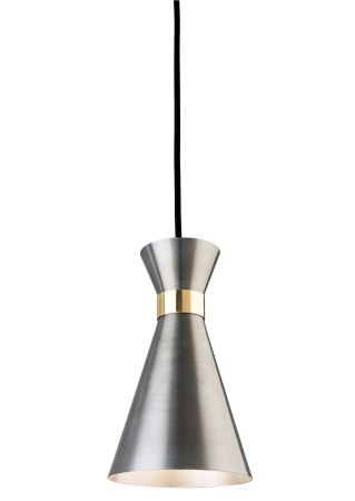 Firstlight 7680AS Ohio 1 Light Ceiling Pendant Antique Silver with Brass