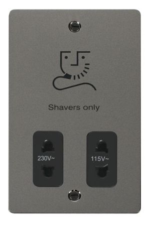 Click Define Black Nickel Dual Voltage Shaver Socket | FPBN100BK