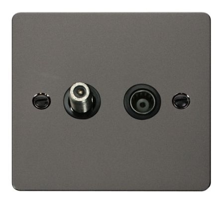 Click Define Black Nickel Satellite & Coaxial Socket | FPBN157BK