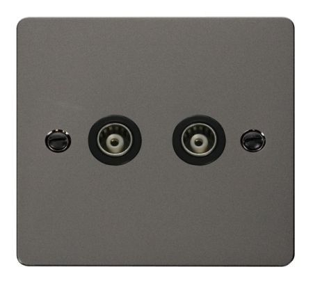 Click Define Black Nickel Twin Isolated Coaxial Point | FPBN159BK