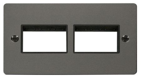 Click Define Black Nickel Double Plate 6 Gang Aperture | FPBN406BK