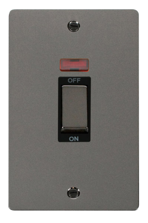 Click Define Black Nickel 45A Double Pole Switch Neon | FPBN503BK