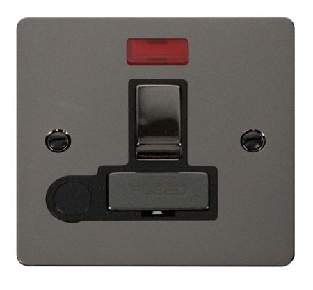Click Define Black Nickel Switch Fuse Spur Neon + F/O | FPBN552BK