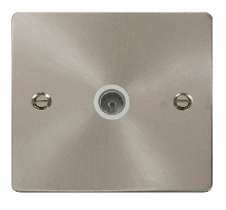 Click Define Brushed Steel Non-Isolated Coaxial Socket FPBS065WH