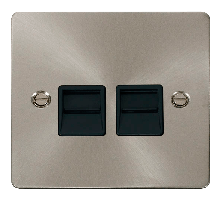 Click Define Brushed Steel Secondary Telephone Point FPBS126BK