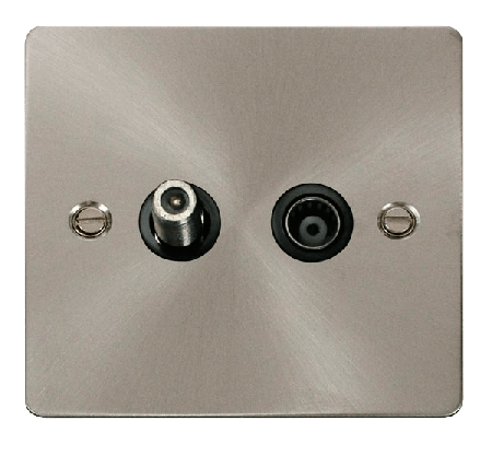 Click Define Brushed Steel Isolated Sat & Coax Point FPBS157BK