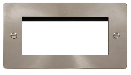 Click Define Brushed Steel New Media Quad Aperture Plate FPBS312