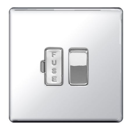 BG Nexus Flatplate Screwless Polished Chrome Switched 13A Fused Connection Unit | FPC50