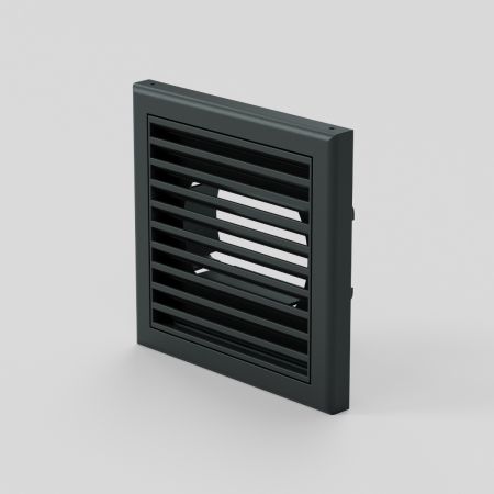 Blauberg Plastic Plastic 100mm 4” Vented Fixed Grille C/W Flyscreen Slate Grey | DECOR 155X155-100S SLATE GREY