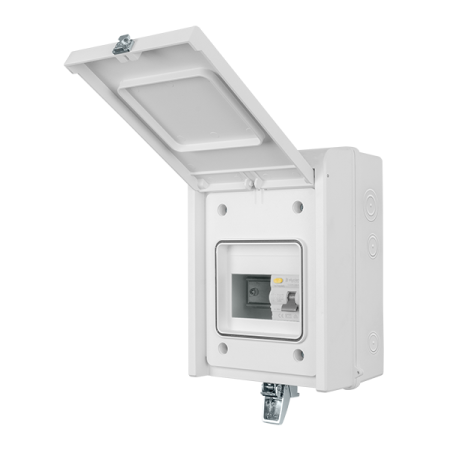 Elucian 5 Way IP65 Mini Metal Unit (Garage) with 63A RCCB (3 Free Ways) | GUEB563RCD3IP65