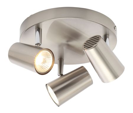Inlight Harvey 3 Light GU10 Spotlight Plate Satin Nickel