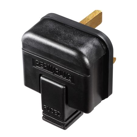 Masterplug Permaplug Heavy Duty Rewireable Plug Black | HDPT13B