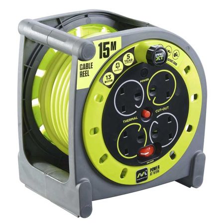 Masterplug Pro-XT 15M Compact 4 Socket Case Reel | HMU15134SL
