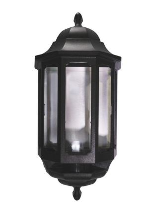 ASD Lighting HLBK060C Black Polycarbonate 60w Photocell Half Wall Lantern