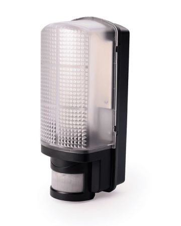 Hispec Cape 6w LED Bulkhead with Adjustable PIR Sensor Black | HSLEDBH/PIR