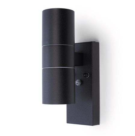 Hispec Up and Down Wall Light with Photocell Sensor Black | HSLEDUL/PC/BLK