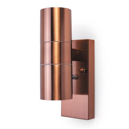 Hispec Up and Down Wall Light with Photocell Sensor Copper | HSLEDUL/PC/COP