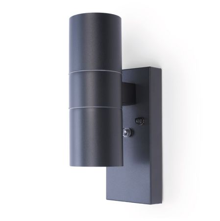 Hispec Up and Down Wall Light with Photocell Sensor Anthracite Grey | HSLEDUL/PC/GRY