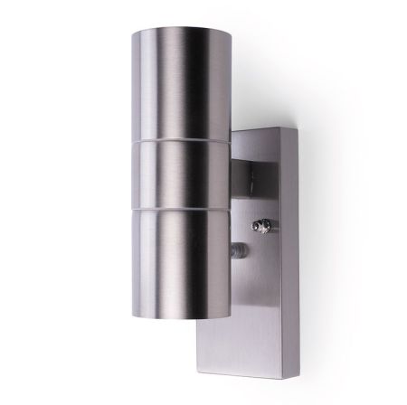 Hispec Up and Down Wall Light with Photocell Sensor Stainless Steel | HSLEDUL/PC