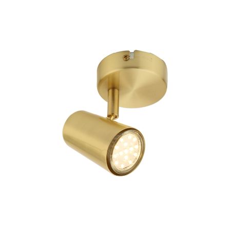 Inlight Harvey 1 Light GU10 Single Spotlight Satin Brass | INL-31775-SBRS