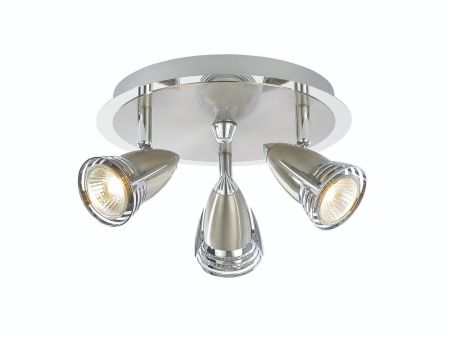 Forum Inlight Elara 3 Light Plate Spotlight Satin Nickel | INL-598310-SNIC