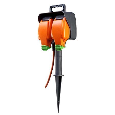Masterplug 15M Weatherproof IP54 Garden Double Spike | IPGS15/2
