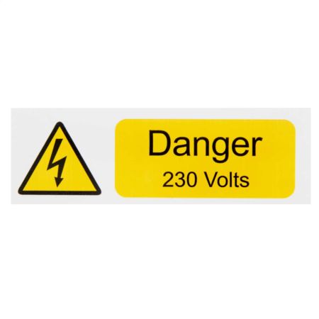 Industrial Signs Danger 230V 75 x 25mm Self Adhesive Label | IS2110SA