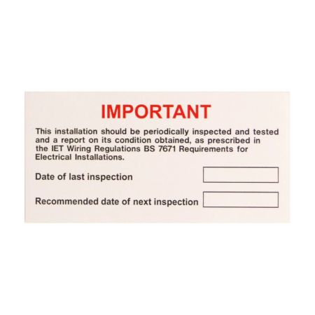 Industrial Signs Periodic Inspection 130 x 60mm Shelf Adhesive Labels | IS5610SA