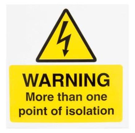 Industrial Signs Warning More Than One Isolation Point 75 x 75mm Label | IS6810SA