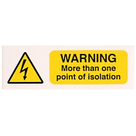 Industrial Signs Warning Isolate Elsewhere 75 x 25mm Labels | IS0110SA