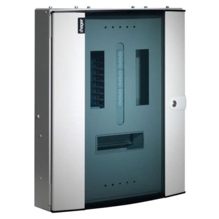 Hager Invicta 8 Way TPN 125A Distribution Board Glazed Door | JK108BG