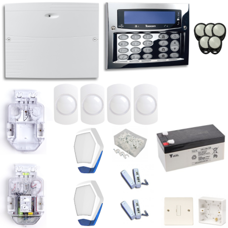 Texecom Premier Elite Burglar Alarm System With Chrome Flush Mount Keypad