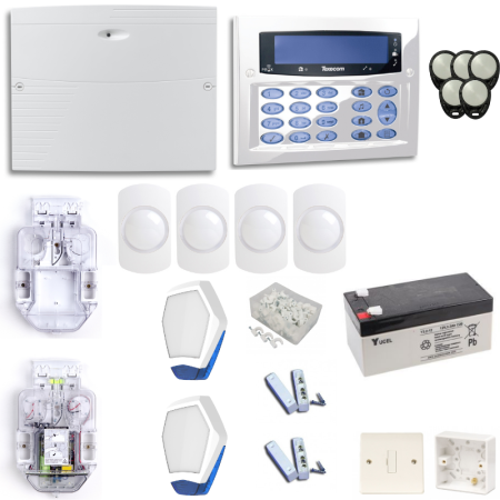 Texecom Premier Elite Burglar Alarm System With Diamond White Flush Mount Keypad