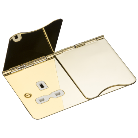 Knightsbridge 13A 2G Unswitched Floor Socket Polished Brass FPR9UPBW