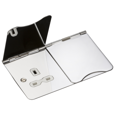 Knightsbridge 13A 2G Unswitched Floor Socket Polished Chrome FPR9UPCW