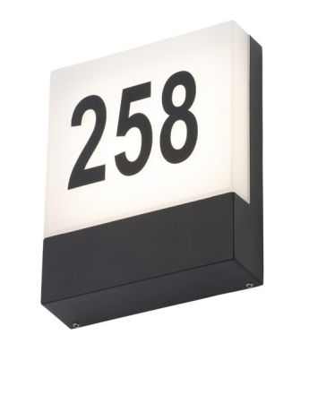 Zinc Lota 6W LED Door Number Light with Photocell Black | ZN-34044-BLK