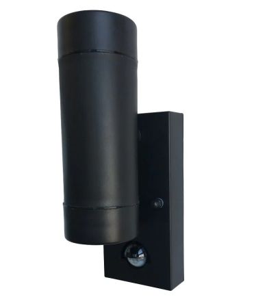 Luxlite Coastal Tough Shell Polycarbonate PIR Up & Down Light Black | LUX-CTSPUDL-GU10