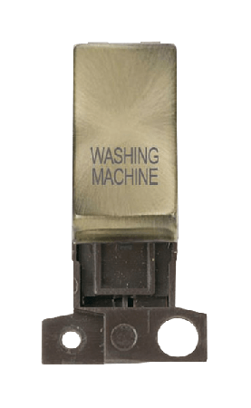 Click MiniGrid MD018ABWM Antique Brass 13A Double Pole Washing Machine Switch Module