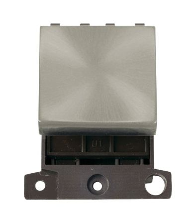 Click MiniGrid MD032SC Satin Chrome 32A Double Pole Switch Module