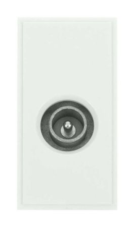 Click New Media Single Male IEC Coaxial FM Socket White MM415WH